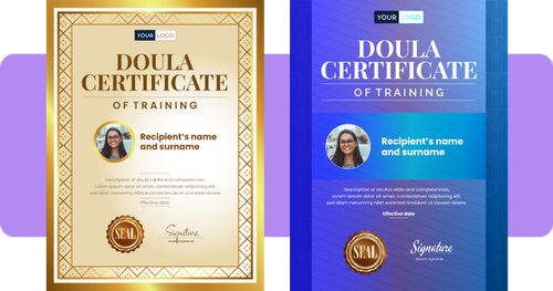 6 Doula Certificate Templates (Free &amp; Fast Download) | Virtualbadge.io